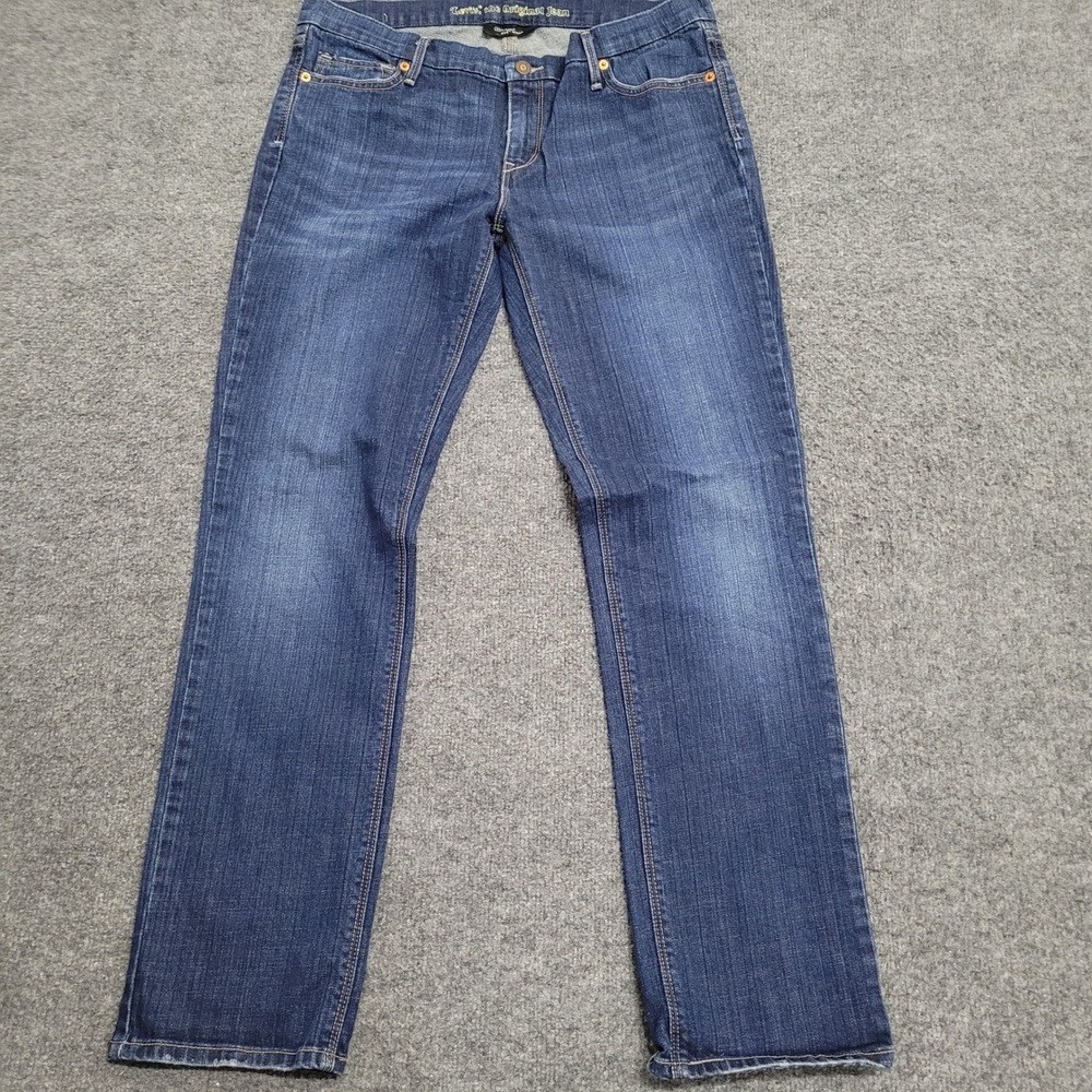 Levi's Jeans Womens Size 13/31 Blue 424 Straight Leg Dark Wash Stretch Denim